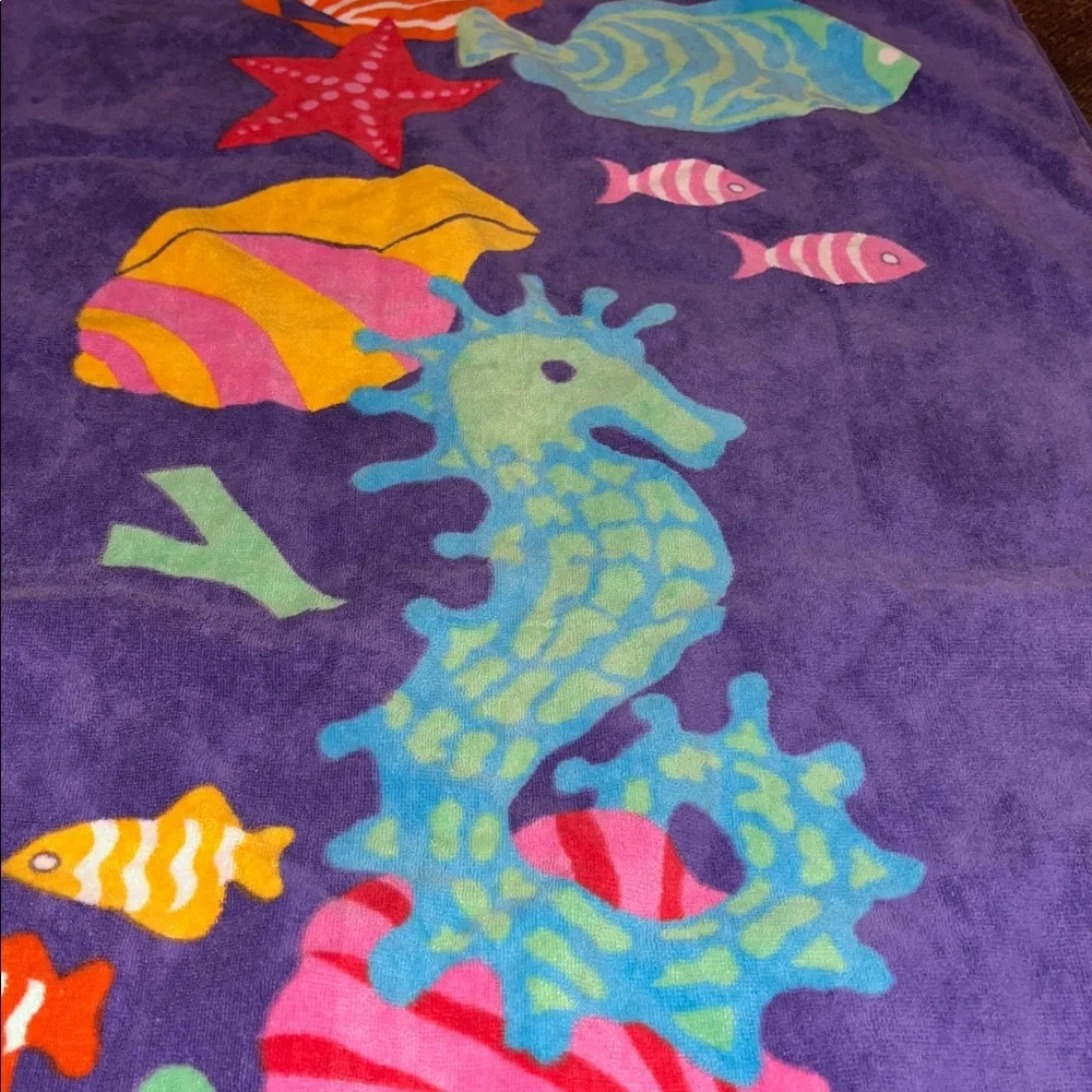 Leshner- Vtg 70’s beach towel 100% cotton made in Israel
